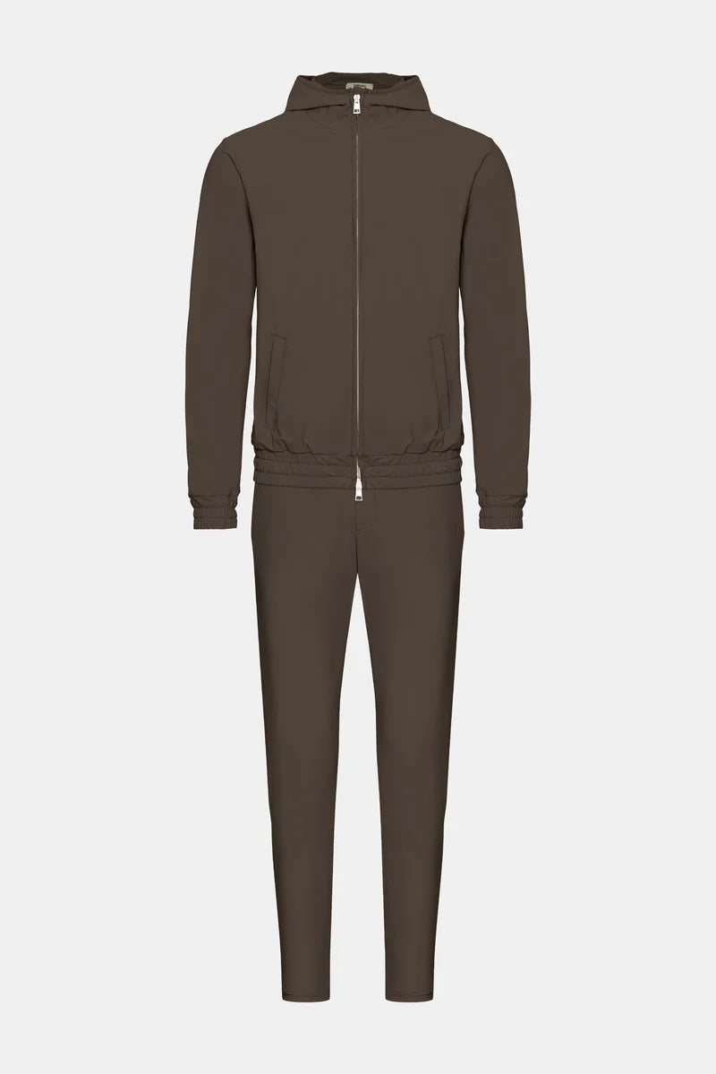 Chestnut Brown Hooded Tech Suit