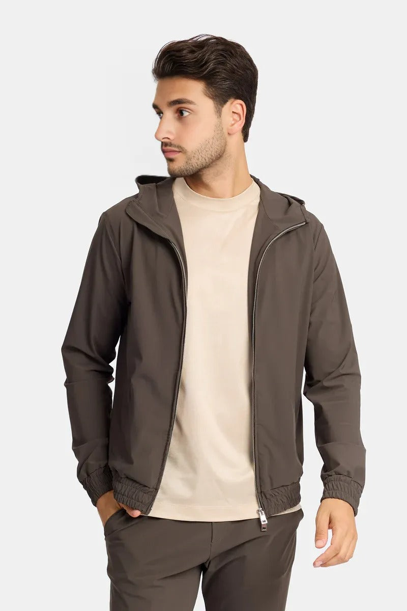 Chestnut Brown Hooded Tech Vest